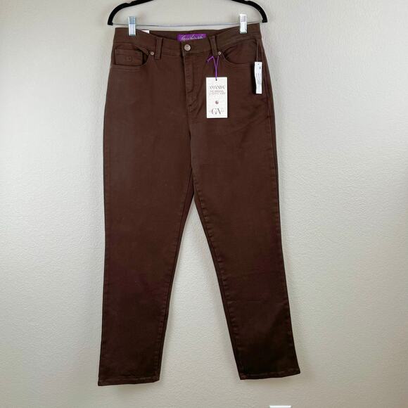 Gloria Vanderbilt Amanda Classic Coffee Roast Brown Slimming Stretch Jean 8 NWT - Picture 16 of 16